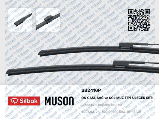 SILBAK SB2416P Silecek Supurgesi 600/400mm (Muz Tipi) Dacia Sandero Iii (01/21>)